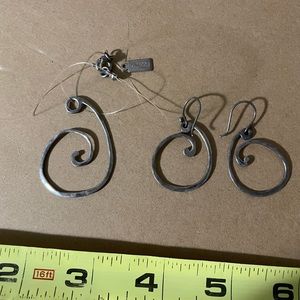 925 silver earring and pendant set